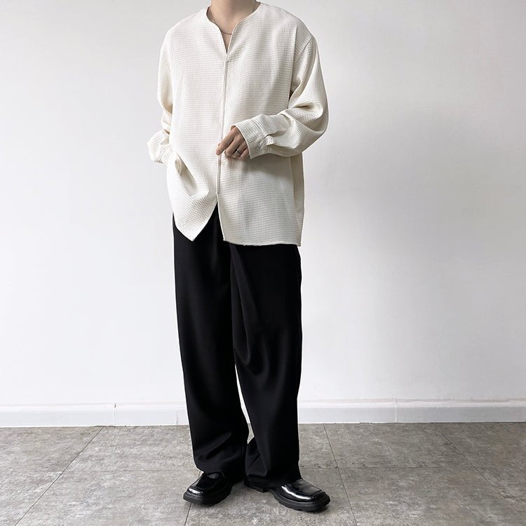 レトロVネックシャツ【KBQ398】 - KBQUNQ｜韓国メンズファッション通販サイト