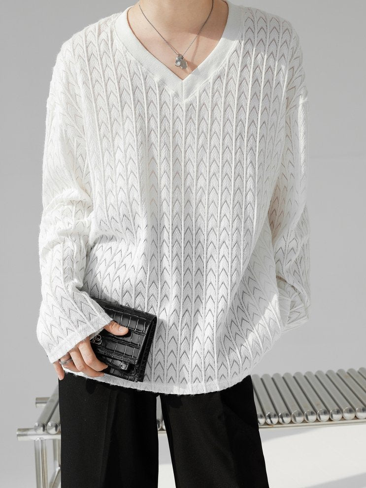 VネックニットTシャツ【KBQ441】 - KBQUNQ｜韓国メンズファッション通販サイト