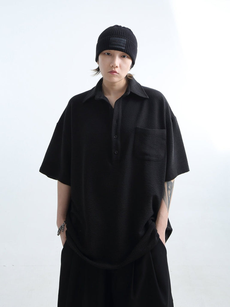 Waffle Prime Over Knit Polo Shirt GRN0009 - KBQUNQ｜韓国メンズファッション通販サイト
