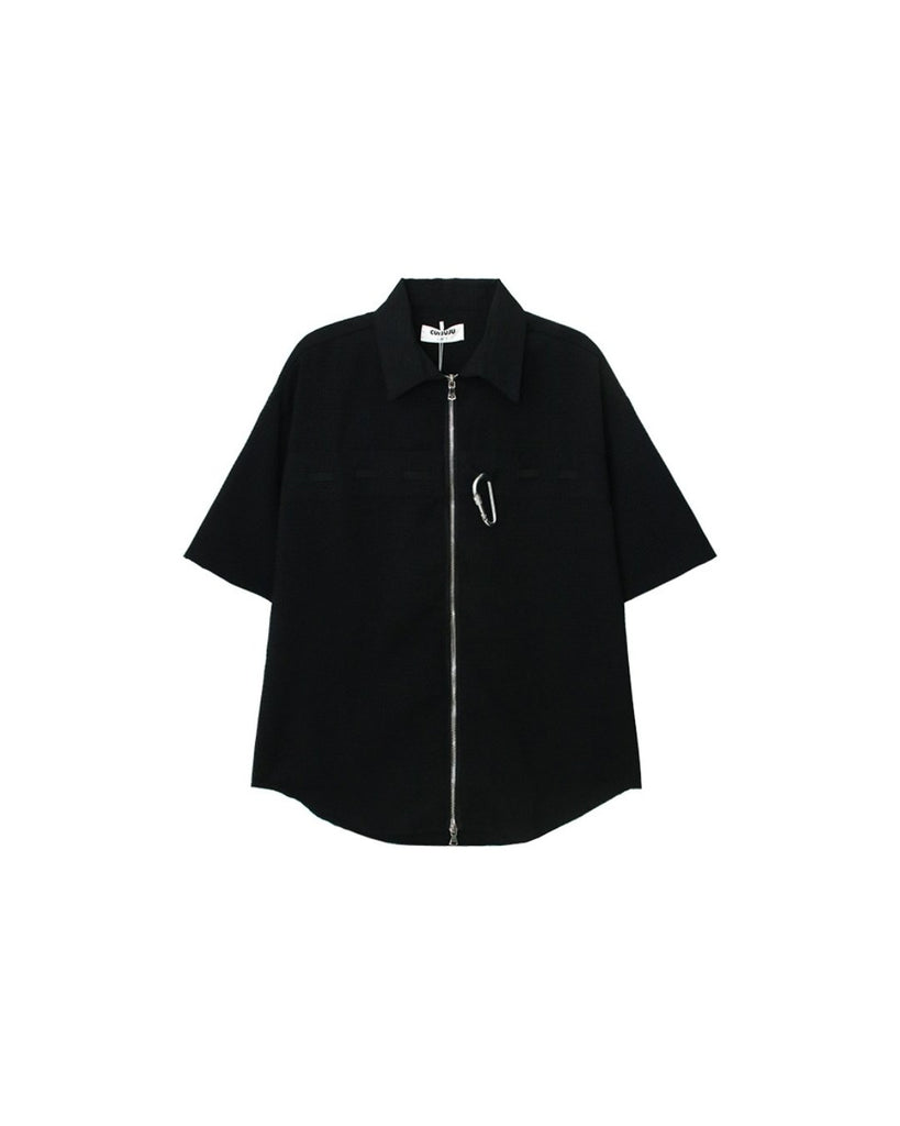 Waffle Zipper Metal Shirt CBJ0024 - KBQUNQ｜韓国メンズファッション通販サイト