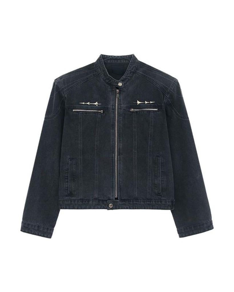 Washed Denim Zipper Jacket CBJ0043 - KBQUNQ｜ファッション通販