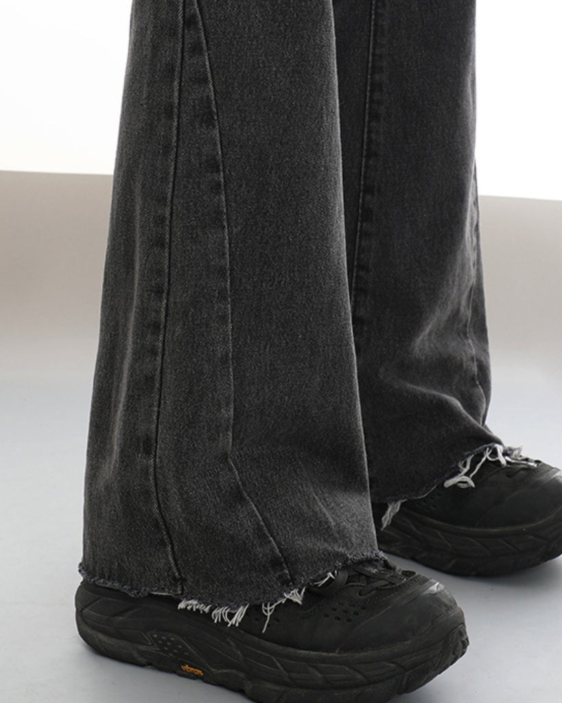 Washed Micro Flare Jeans ASD0029 - KBQUNQ｜韓国メンズファッション通販サイト