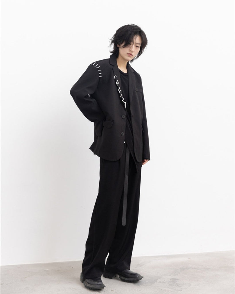 White Stitched Jacket SVN0007 - KBQUNQ｜韓国メンズファッション通販サイト