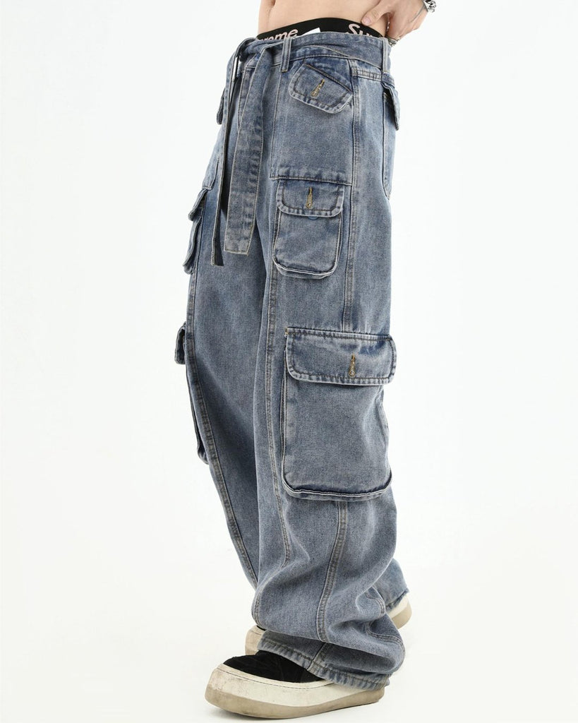 Wide Denim Cargo Pants INS0007 - KBQUNQ｜ファッション通販