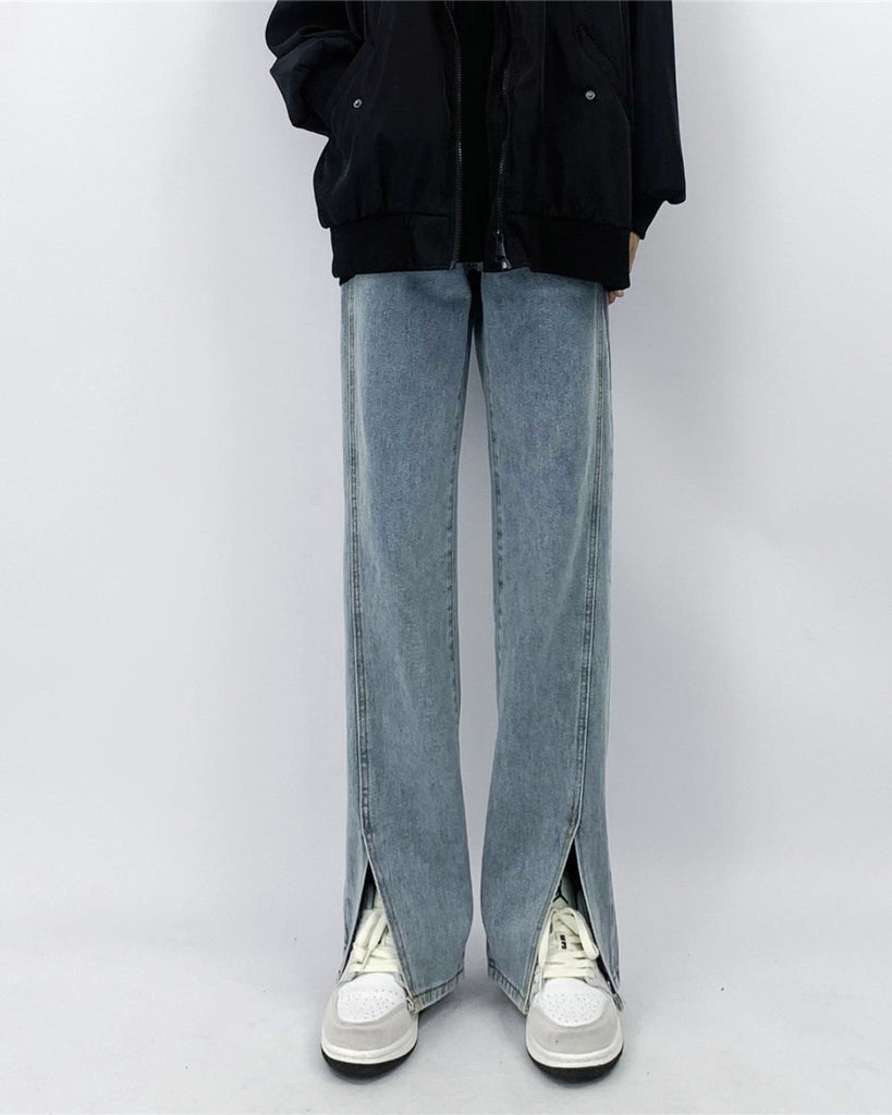 Wide Slit Denim Pants MJM0001 - KBQUNQ｜韓国メンズファッション通販サイト