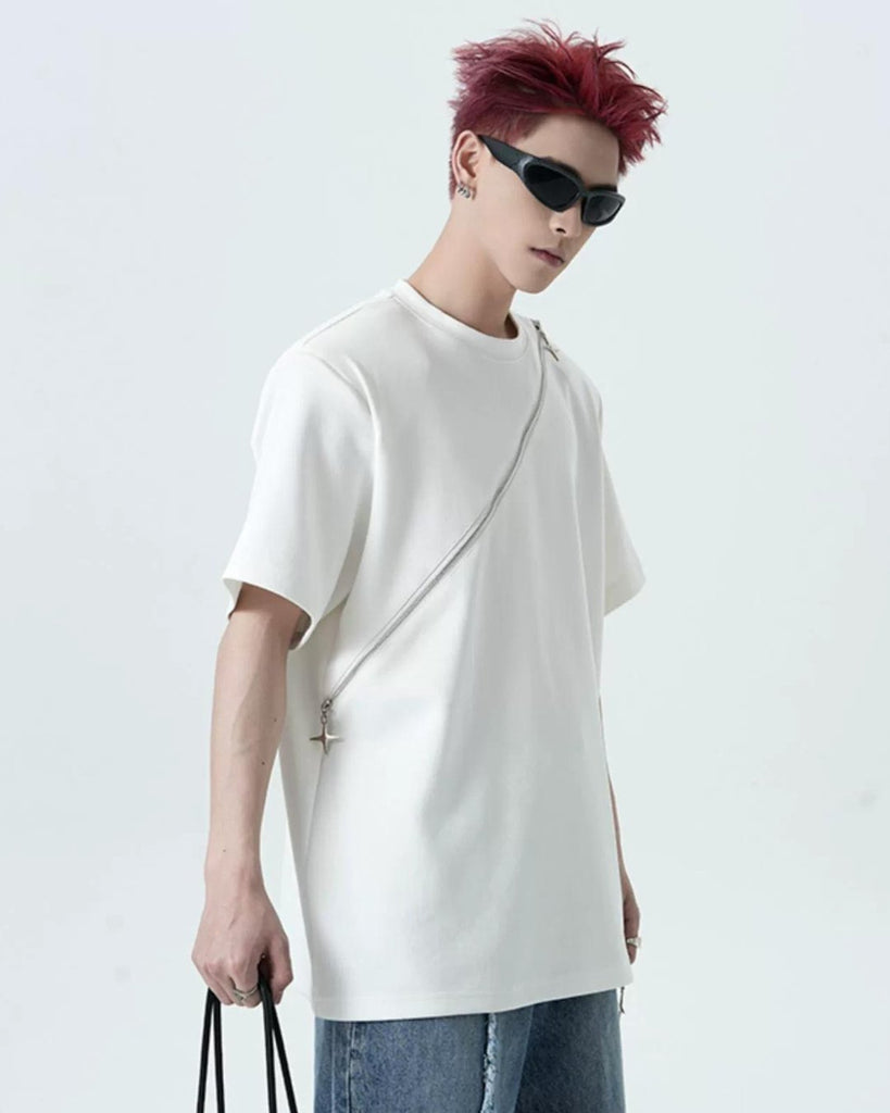 Zip Street Short Sleeve T-Shirt XSZ0002 - KBQUNQ｜韓国メンズファッション通販サイト