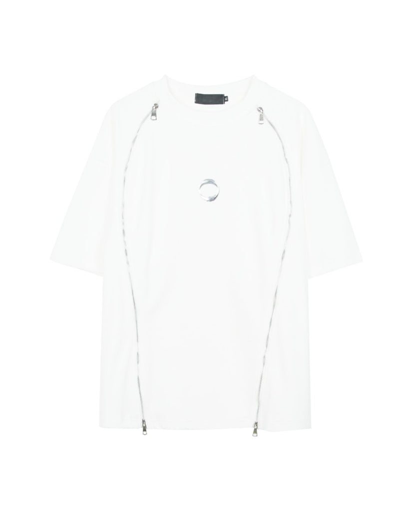 Zipper Design Short Sleeve T-Shirt CBJ0011 - KBQUNQ｜韓国メンズファッション通販サイト