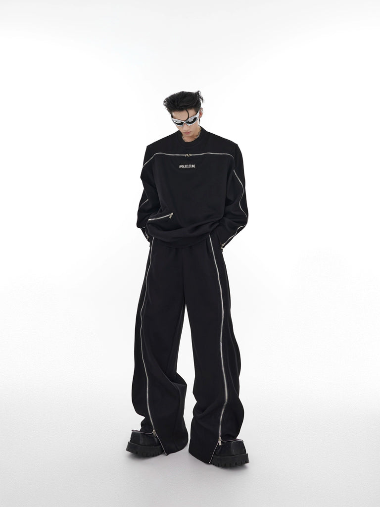 Zipper Design Sweatshirt & Sweatpants CLE0003 - KBQUNQ｜ファッション通販